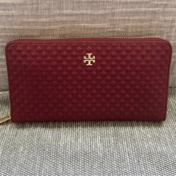 Tory Burch Handbags - Tory Burch Marion Embossed Multi gusset Zip Continental Leather Wallet NWT